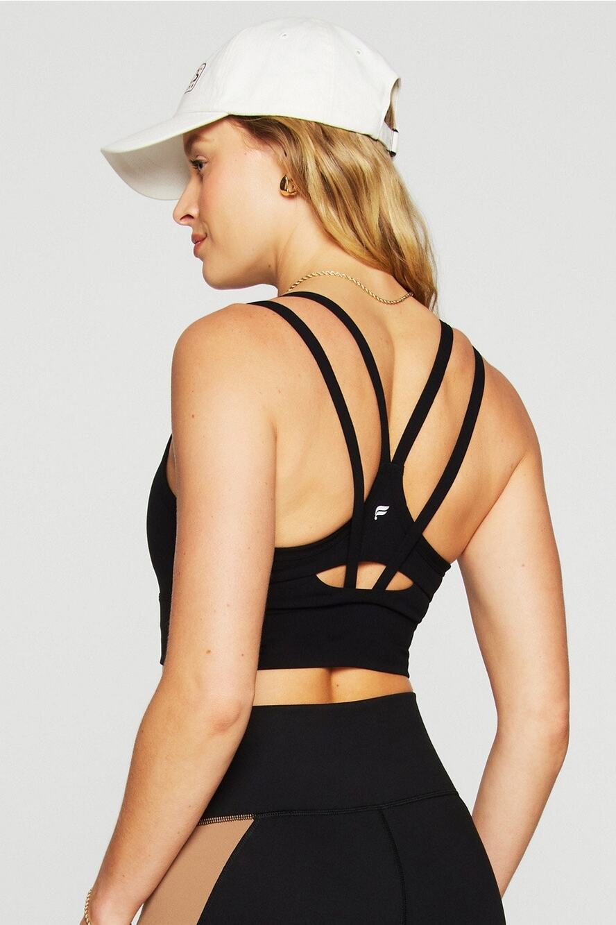 Fabletics NWT Principal Longline Medium Impact Sports Bra Sz XL Black Athletic